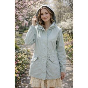 Fat Face FatFace Rain Jacket Windbreaker Lightweight Hood Sz 2